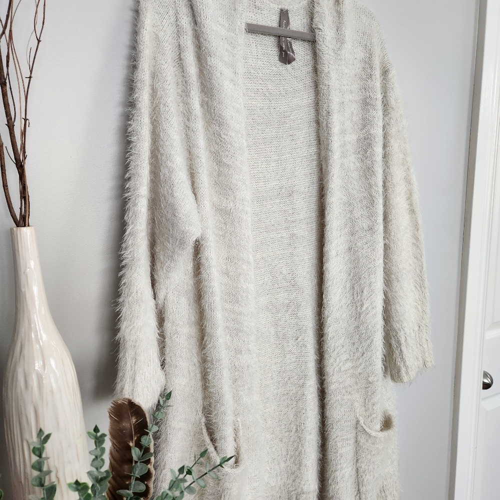 Open-Front Sweater Cardigan Duster